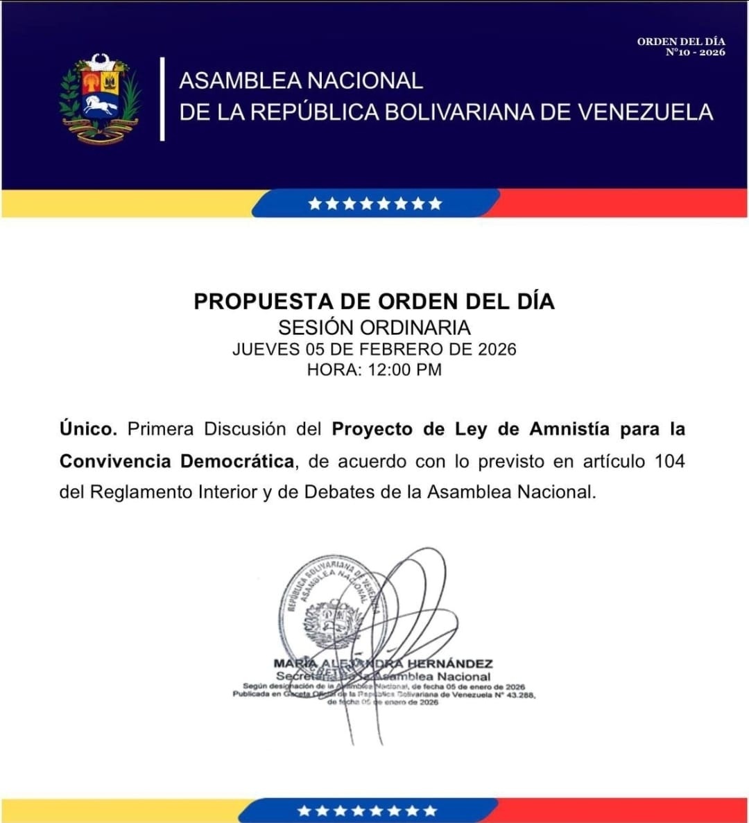 ¡Son 13 artículos! Ya llegó a la AN Proyecto de Ley de Amnistía para su ...